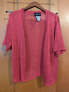 Sag Harbor Large Pink Half-Sleeve Cardigan